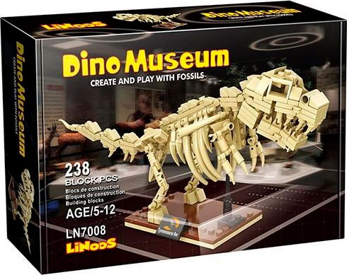 Конструктор Junfa Linoos Дино музей, скелет Тираннозавра, 179 элементов