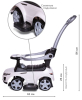 Каталка детская Babycare Sport car с родительской ручкой, кожаное сиденье, резиновые колеса Белый (White)