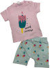 Комплект футболка с шортами YM-5100.061 розовый-бирюзовый 9 месяцев