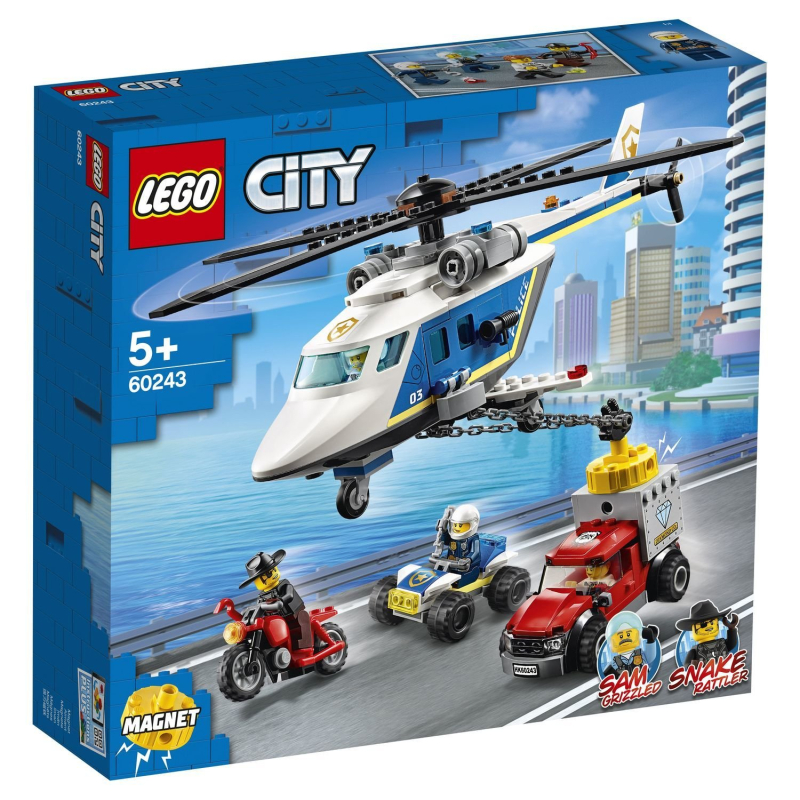 Конструктор LEGO City 60243 Погоня на полицейском вертолёте