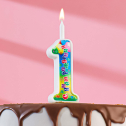 Свеча Страна Карнавалия для торта цифра День рождения цифра 1, 12 см