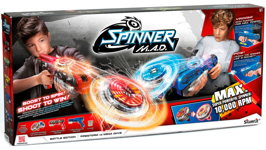 Боевой набор Spinner Mad 2 Бластера синий и красный