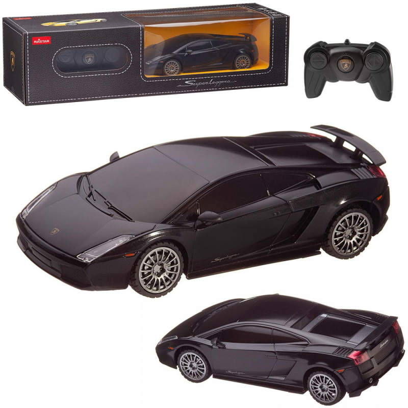 Машина Rastar Lamborghini, р/у, 1:24, 18 см, черная, арт. 26300B