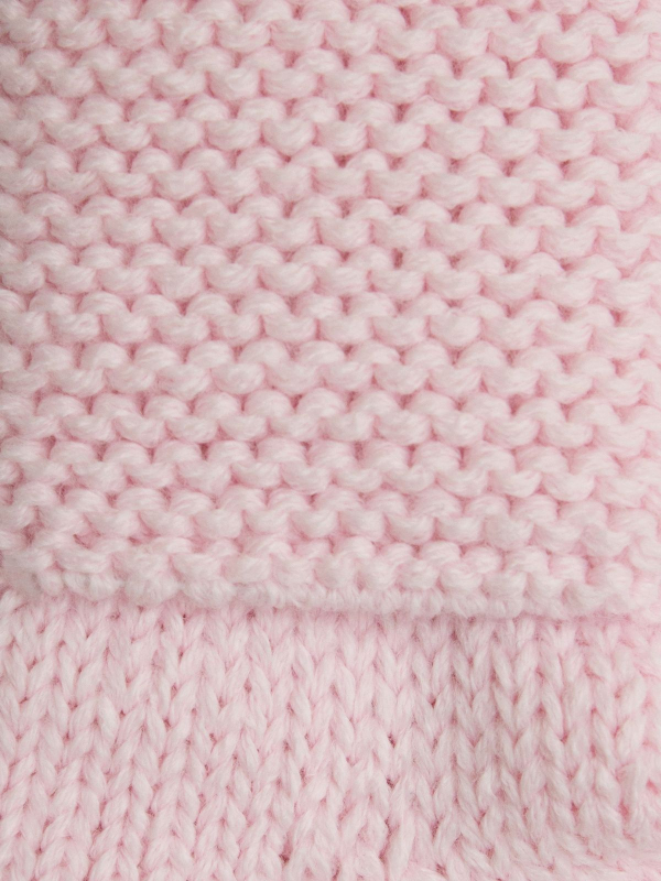 Пинетки вязаные с помпоном Luxury Baby розовые 0-3 месяцев