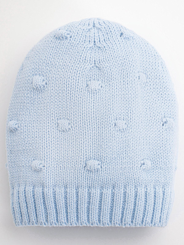 Вязаный комплект Luxury Baby Комбинезон и шапочка голубой 62-68 см
