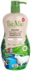 BioMio Средство для мытья посуды, овощей и фруктов без запаха с экстрактом хлопка 750 мл