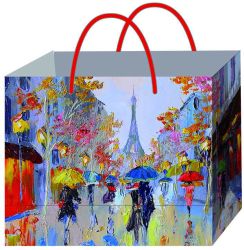 Бумажный пакет для сувенирной продукции Феникс презент Дождь в Париже