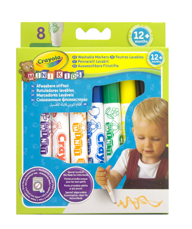 Цветные смывающеся фломастеры для малышей Crayola 8 штук