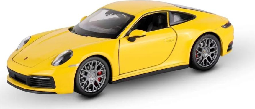 Машинка Welly Porsche 911 Carrera S4, 1:24, жёлтая